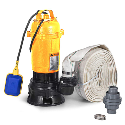 Pompa submersibila apa murdara WC, FOSA, HAZNA cu plutitor si turbina MF3000W,20 metri furtun pompieri panzat, cuple incluse