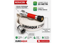 Furtun tip pompieri 2”-20m+Teavă Refulare 2" cu Duză Reglabilă -EUROAQUA– Jet Concentrat / Pulverizare