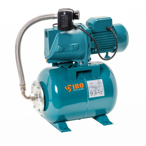 ibo MGSP0479 Hidrofor IBO JSW15024L, 1.5 Kw, debit maxim 80 l/min, inaltime refulare 45 m, rezervor 24 l, racordare teava 1 tol