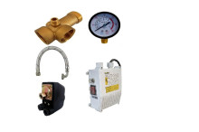 *PROMO*Kit Accesorii hidrofor EUROAQUA– Panou comanda 0.75KW,Presostat,Manometru, Racord 5 Cai, Furtun racord cu cot 60cm
