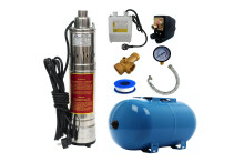 *PROMO*Kit Hidrofor 50 L cu Pompa submersibila DDT PROFESSIONAL QGD 120-1.1, 3000 l/h, cap inox,10M cablu-Sistem premium complet