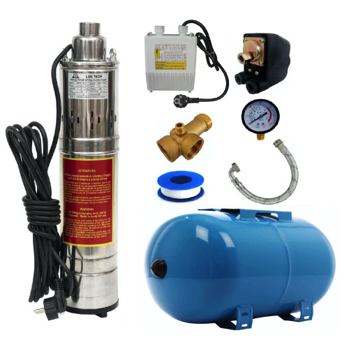 luk MGSP0482 *PROMO*Kit Hidrofor 50 L cu Pompa submersibila DDT PROFESSIONAL QGD 120-1.1, 3000 l/h, cap inox,10M cablu-Sistem premium complet