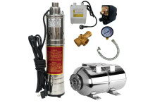 *PROMO*Kit Hidrofor 50 L inox CAMPION cu Pompa submersibila DDT PROFESSIONAL QGD 120-1.1, 3000 l/h, cap inox,10M cablu