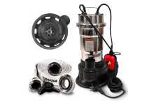 Pompa Apa Murdara(WC,fosa,hazna) cu TOCATOR si PLUTITOR, din inox EUROAQUA 3100W+20 metri furtun pompieri panzat+accesorii prindere rapida