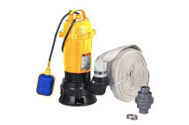 Pompa submersibila apa murdara WC, FOSA, HAZNA cu plutitor si turbina MF-3000W,40 metri furtun pompieri panzat, cuple incluse