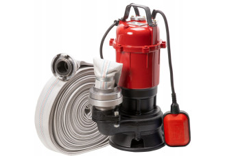 Pompa submersibila apa murdara WC, FOSA, HAZNA cu plutitor si turbina EUROAQUA-3300W,20 metri furtun pompieri panzat, cuple incluse