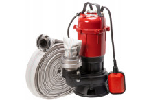 Pompa submersibila apa murdara WC, FOSA, HAZNA cu plutitor si turbina EUROAQUA-3300W,40 metri furtun pompieri panzat, cuple incluse
