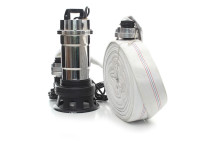 Pompa UCRAINA Apa Murdara(WC,fosa,hazna) cu turbina, din Inox DNIPRO-M2750W+20m Furtun 2"+Accesorii prindere rapida