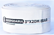 Furtun pompieri - PVC panzat - 3'' - ?¸ 75mm - 8 Bar - tip B - 20m